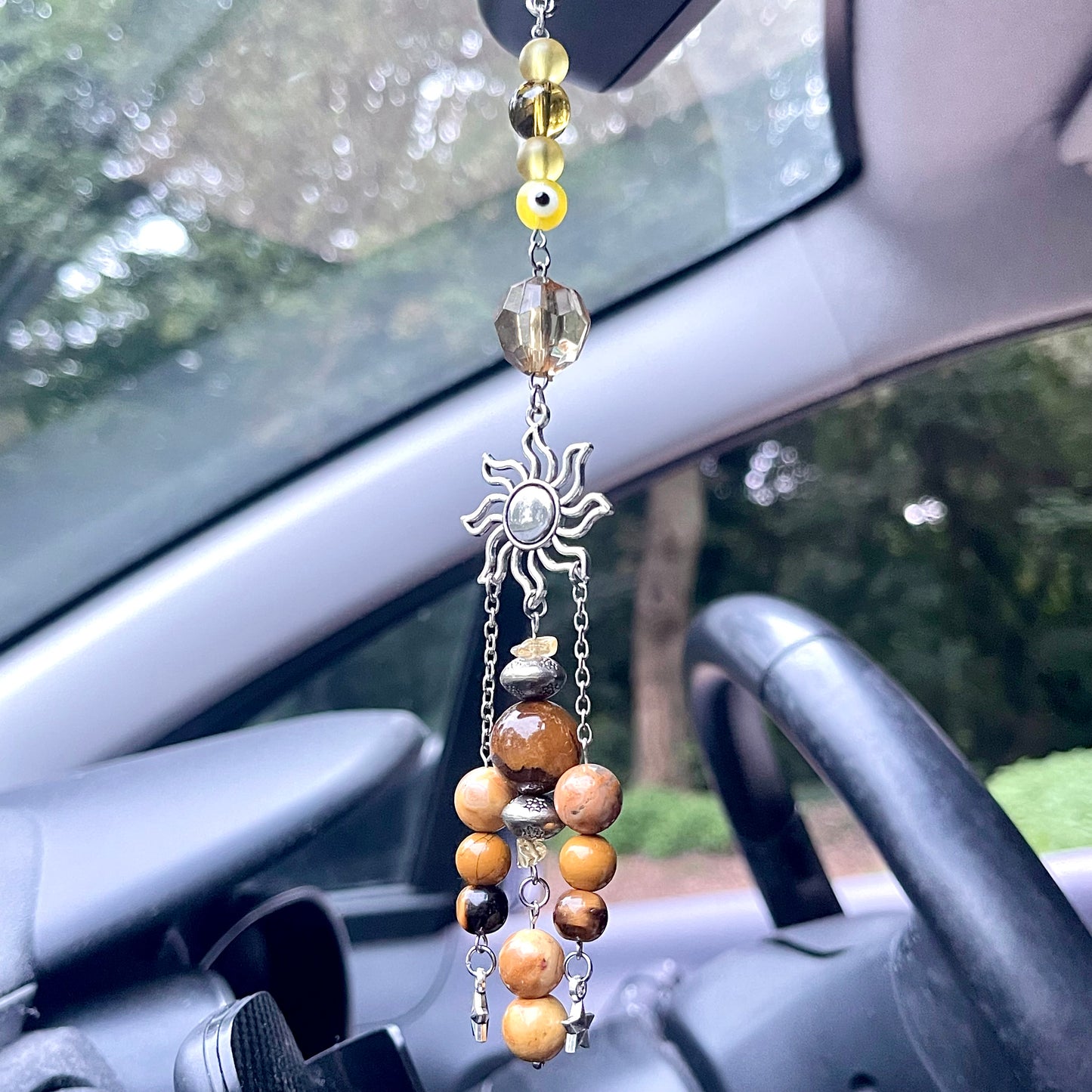 autumn sun car charm