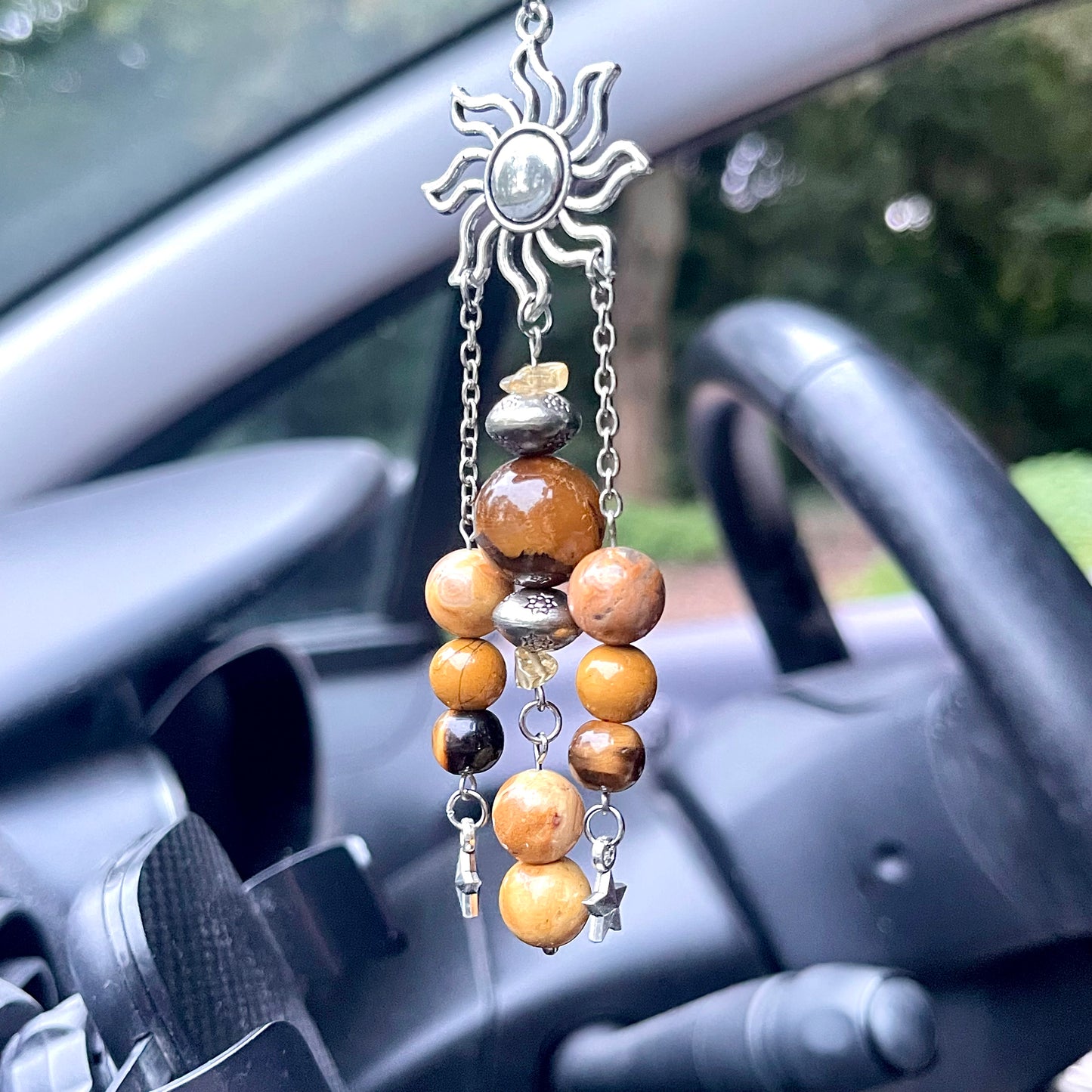 autumn sun car charm