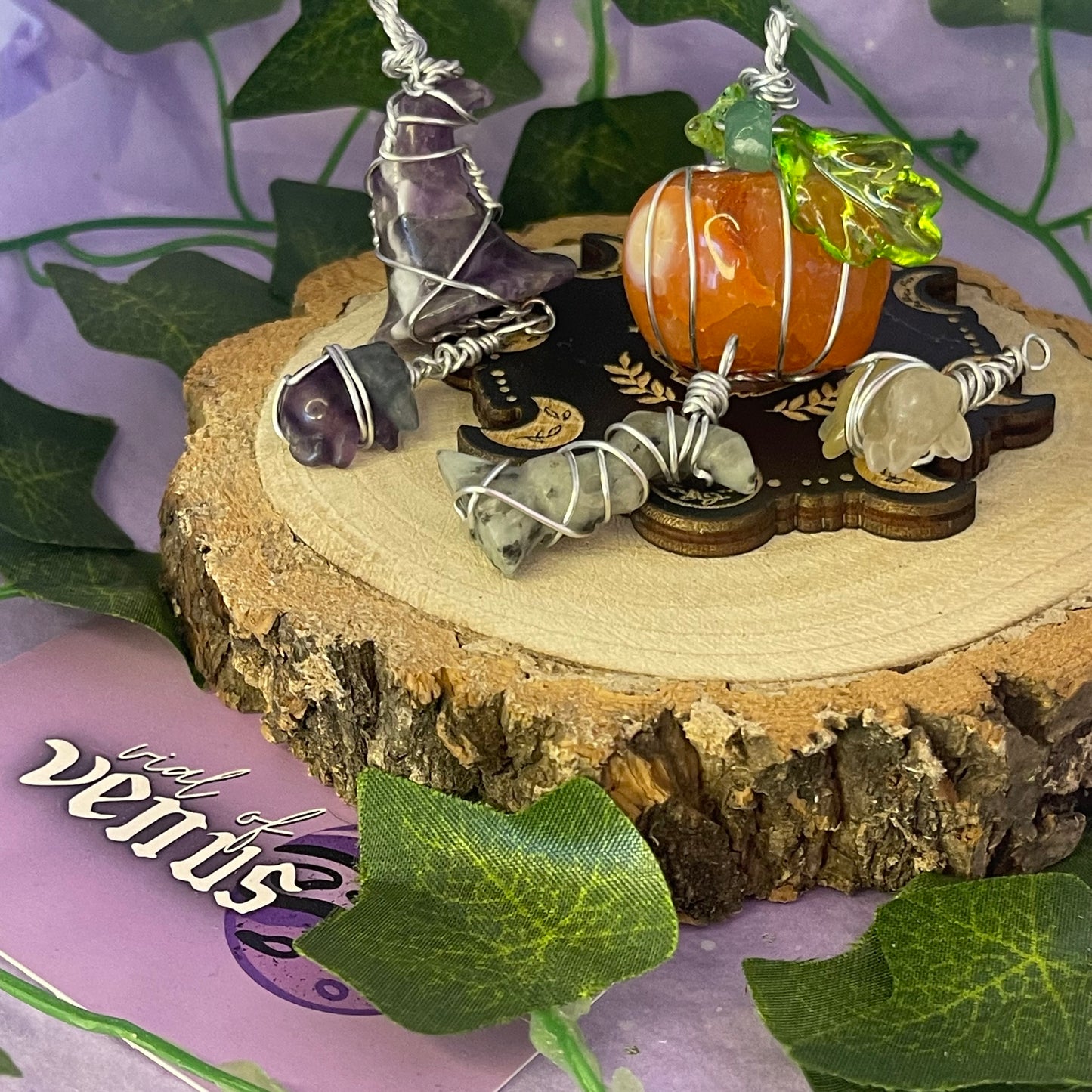 wire wrap pendants halloween