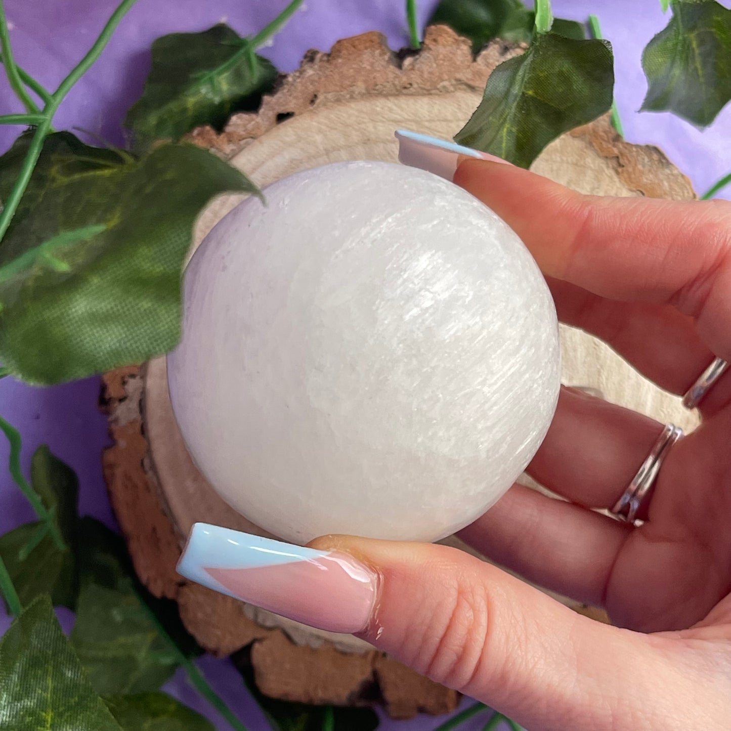 satin spar selenite sphere