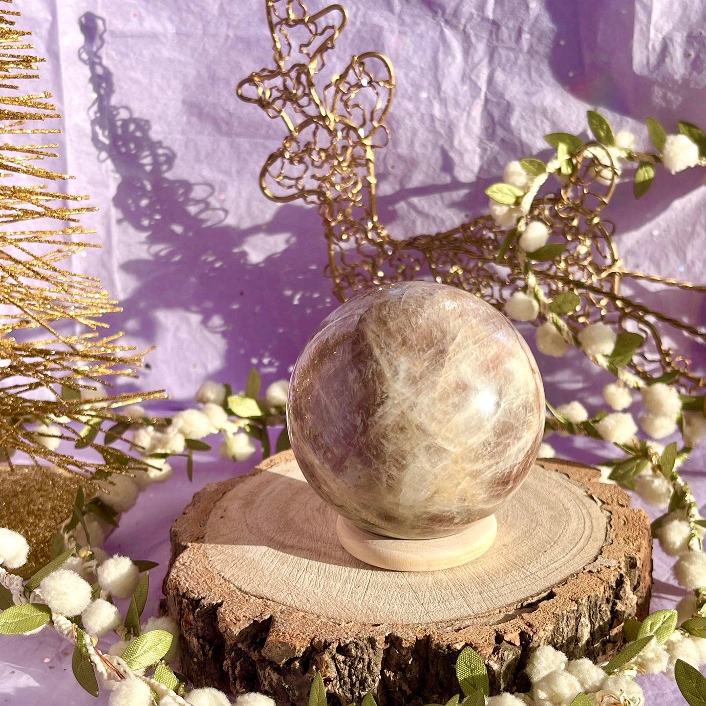 moonstone with sunstone sphere