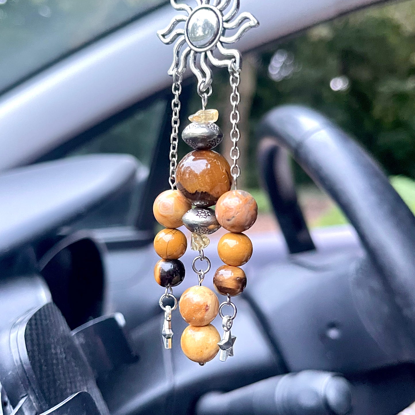 autumn sun car charm