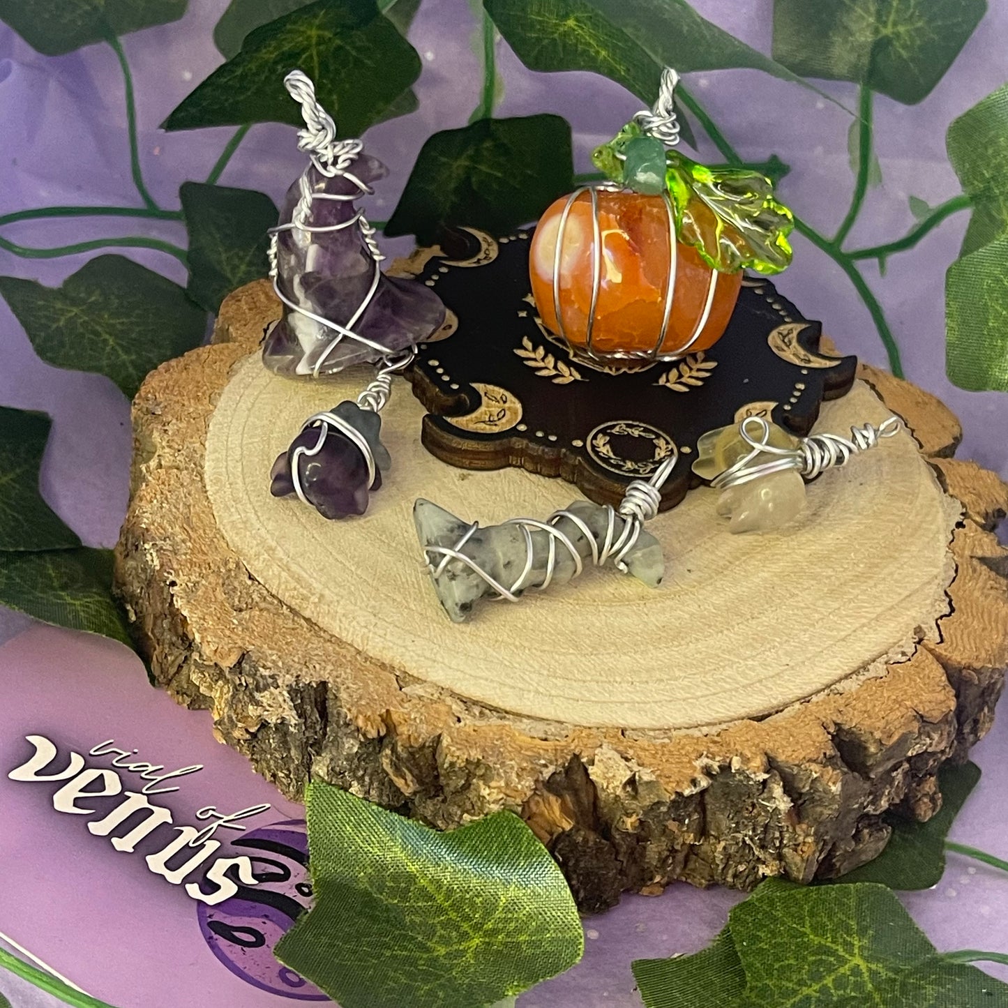 wire wrap pendants halloween