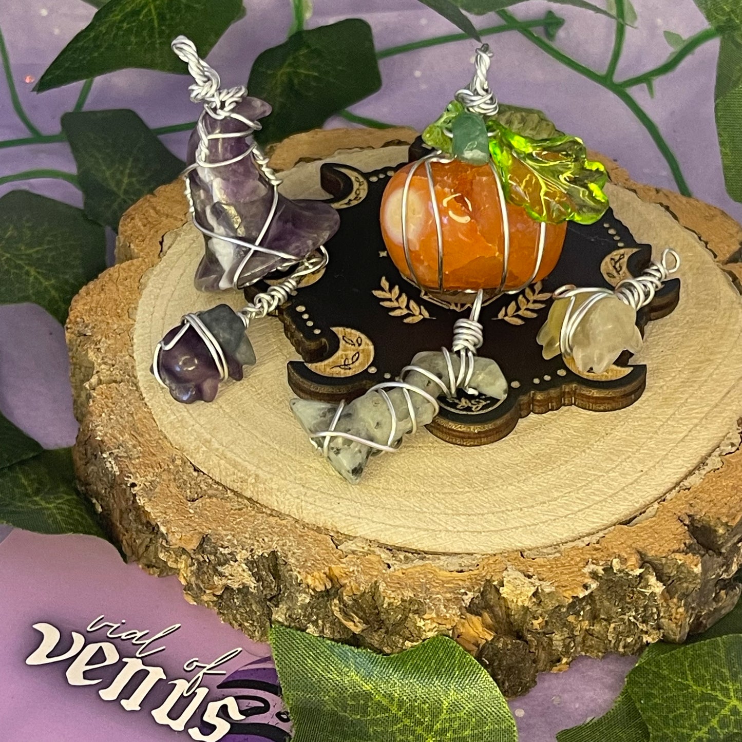 wire wrap pendants halloween