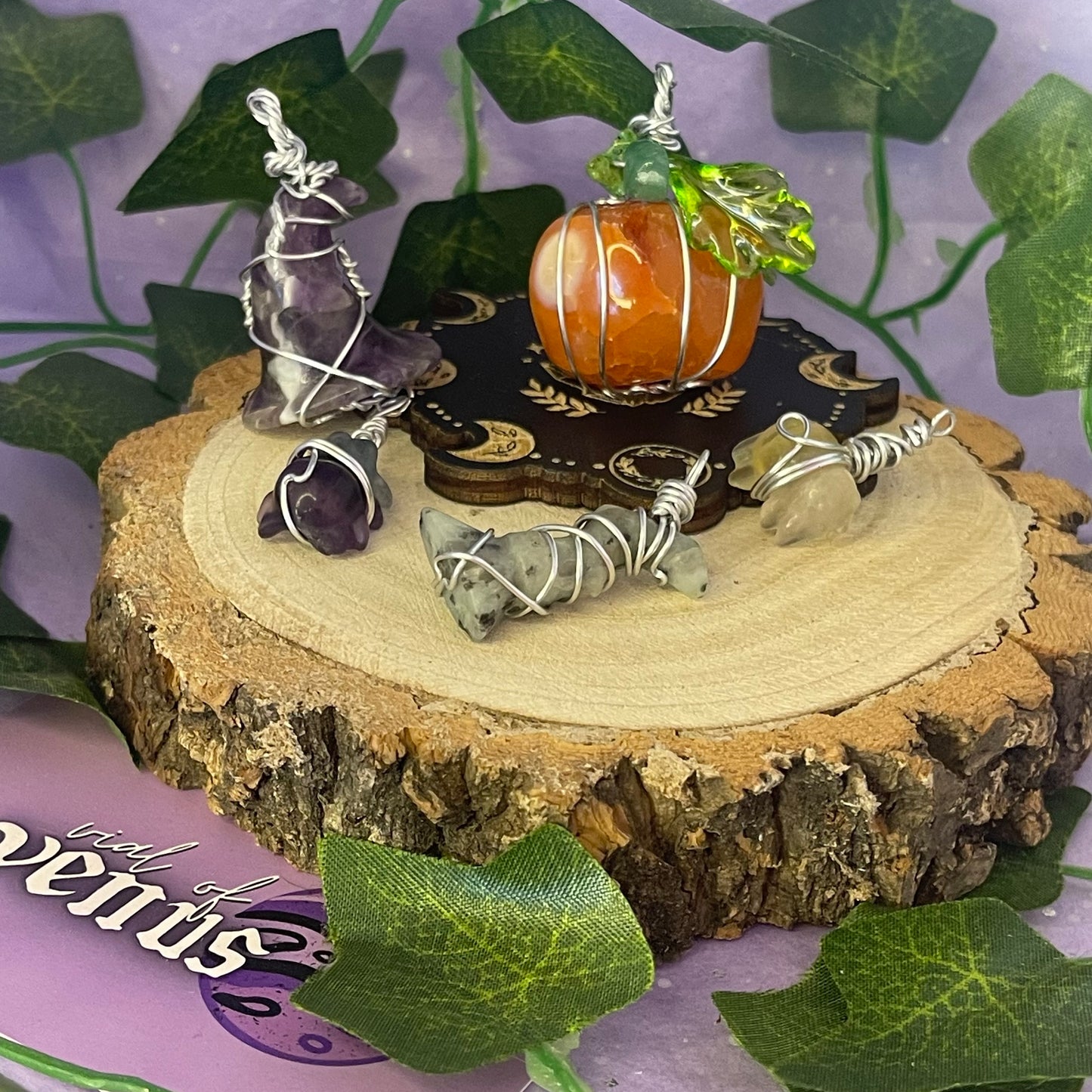 wire wrap pendants halloween