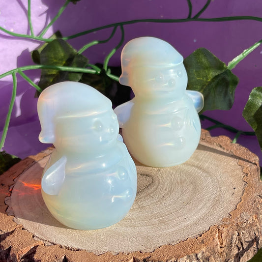 opalite snowman carving