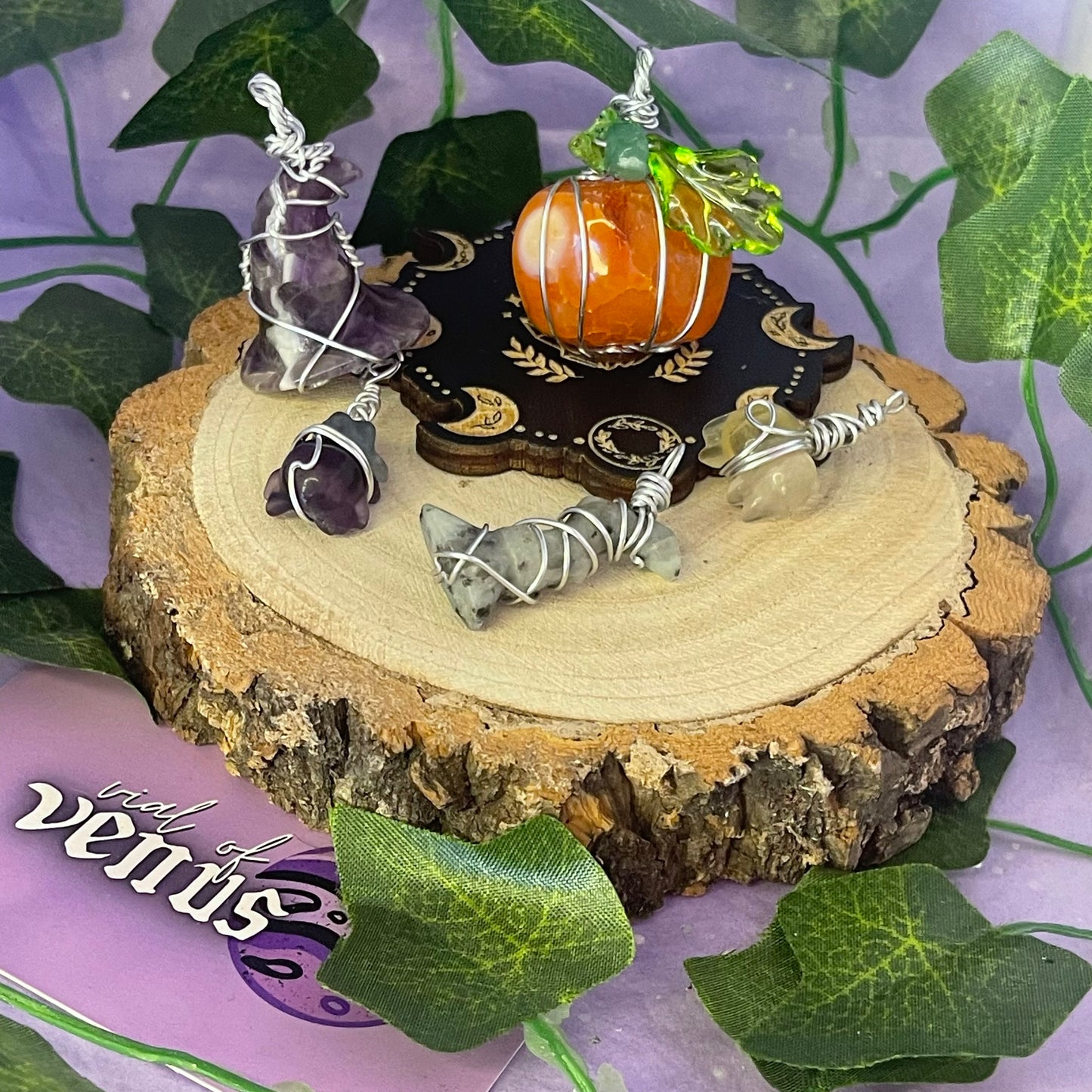 wire wrap pendants halloween