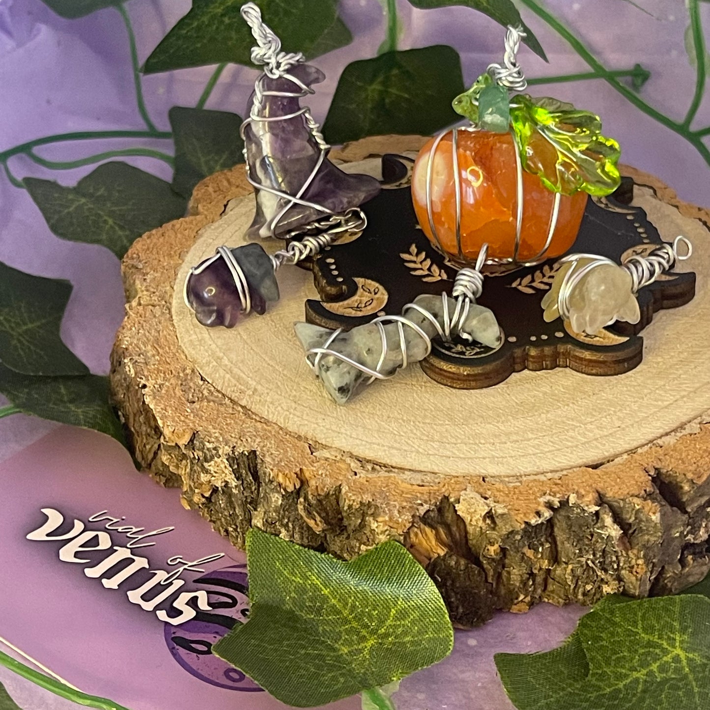 wire wrap pendants halloween