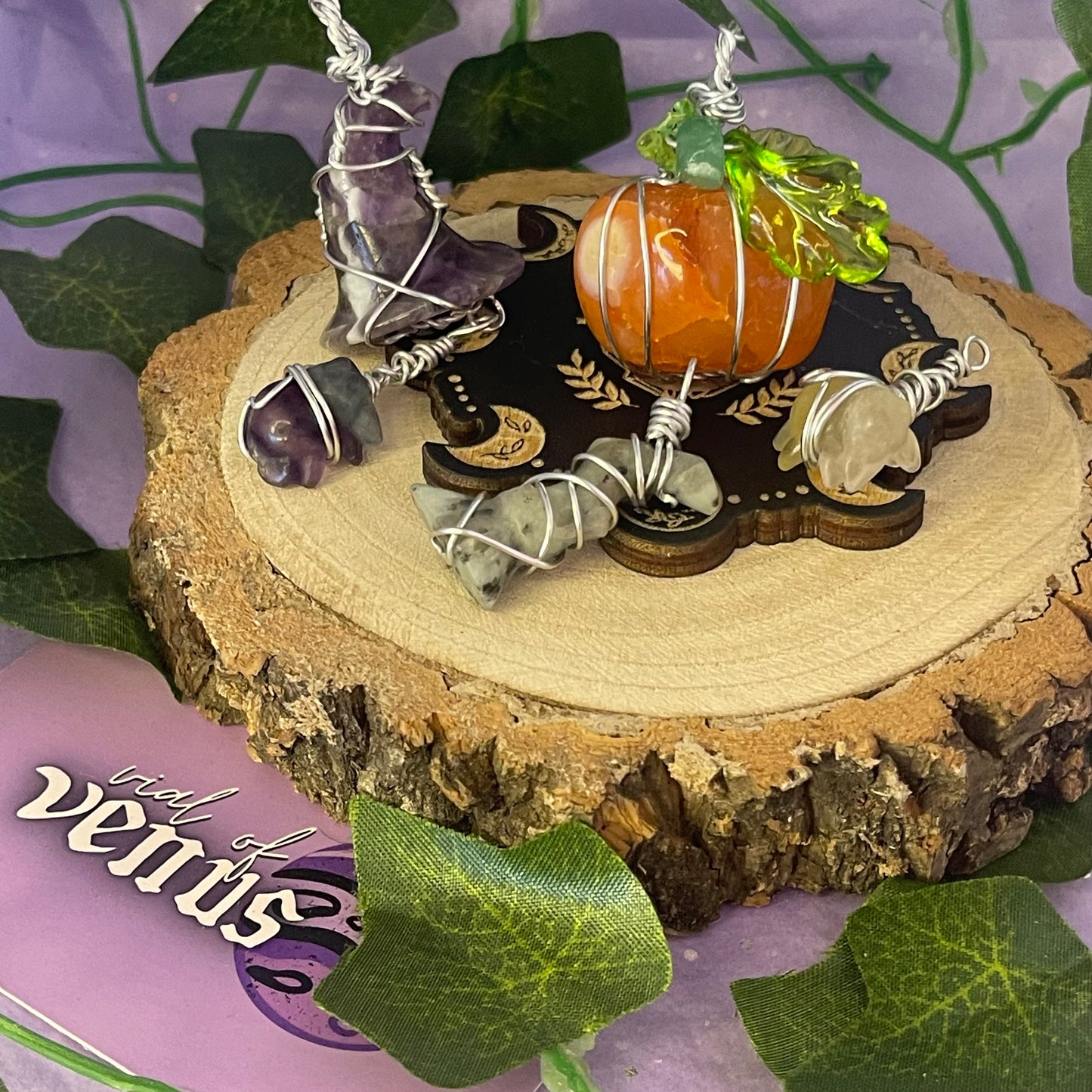 wire wrap pendants halloween