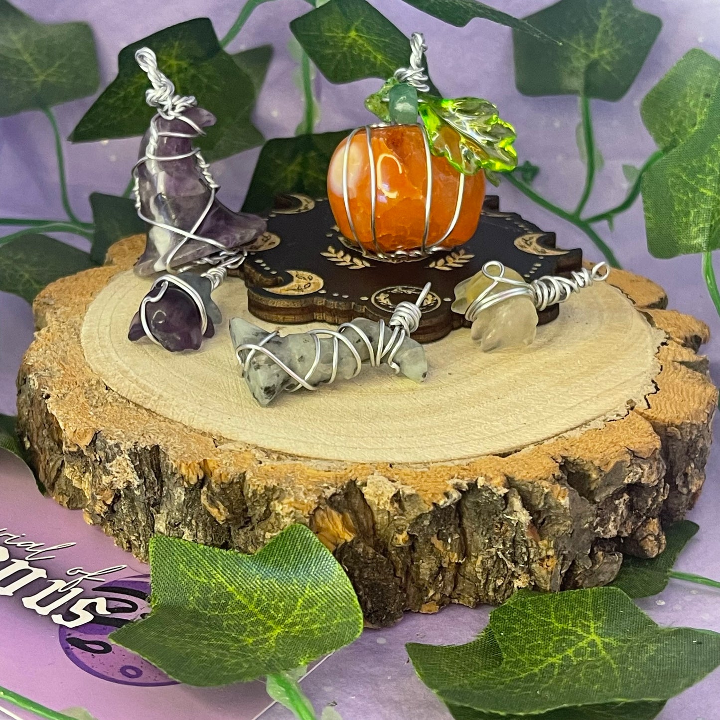 wire wrap pendants halloween