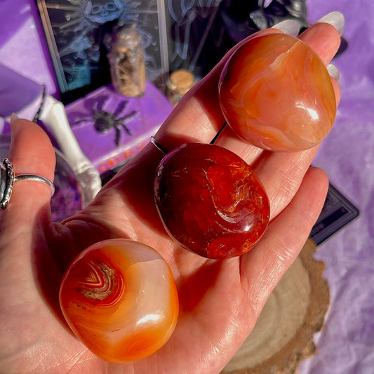 carnelian small palm stones ~ intuitively chosen