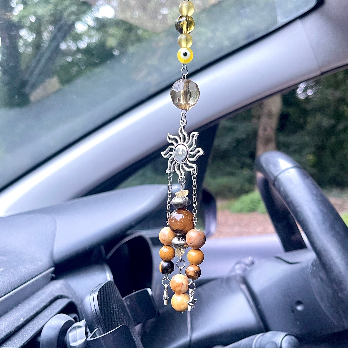 autumn sun car charm