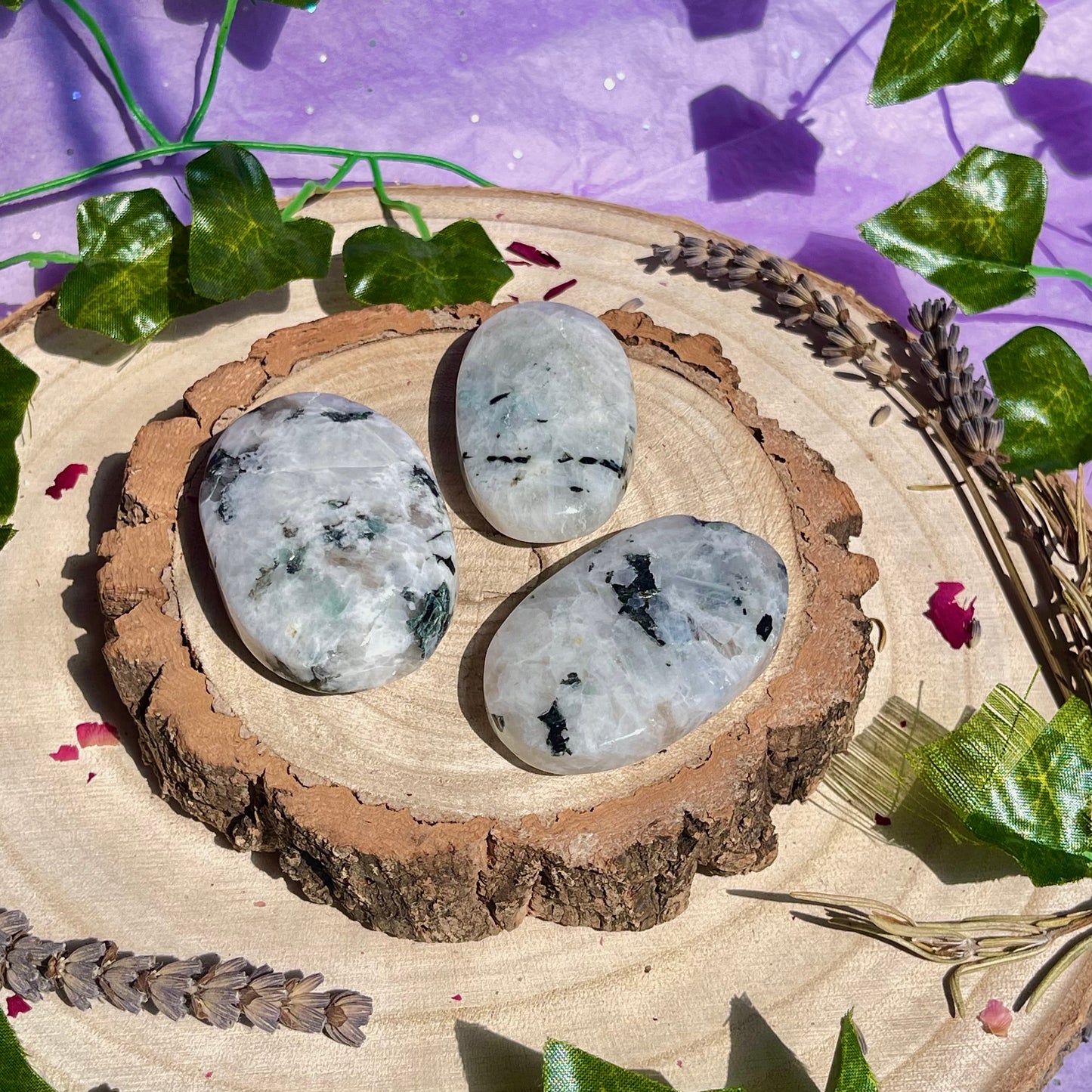 rainbow moonstone palm stone - choose your own