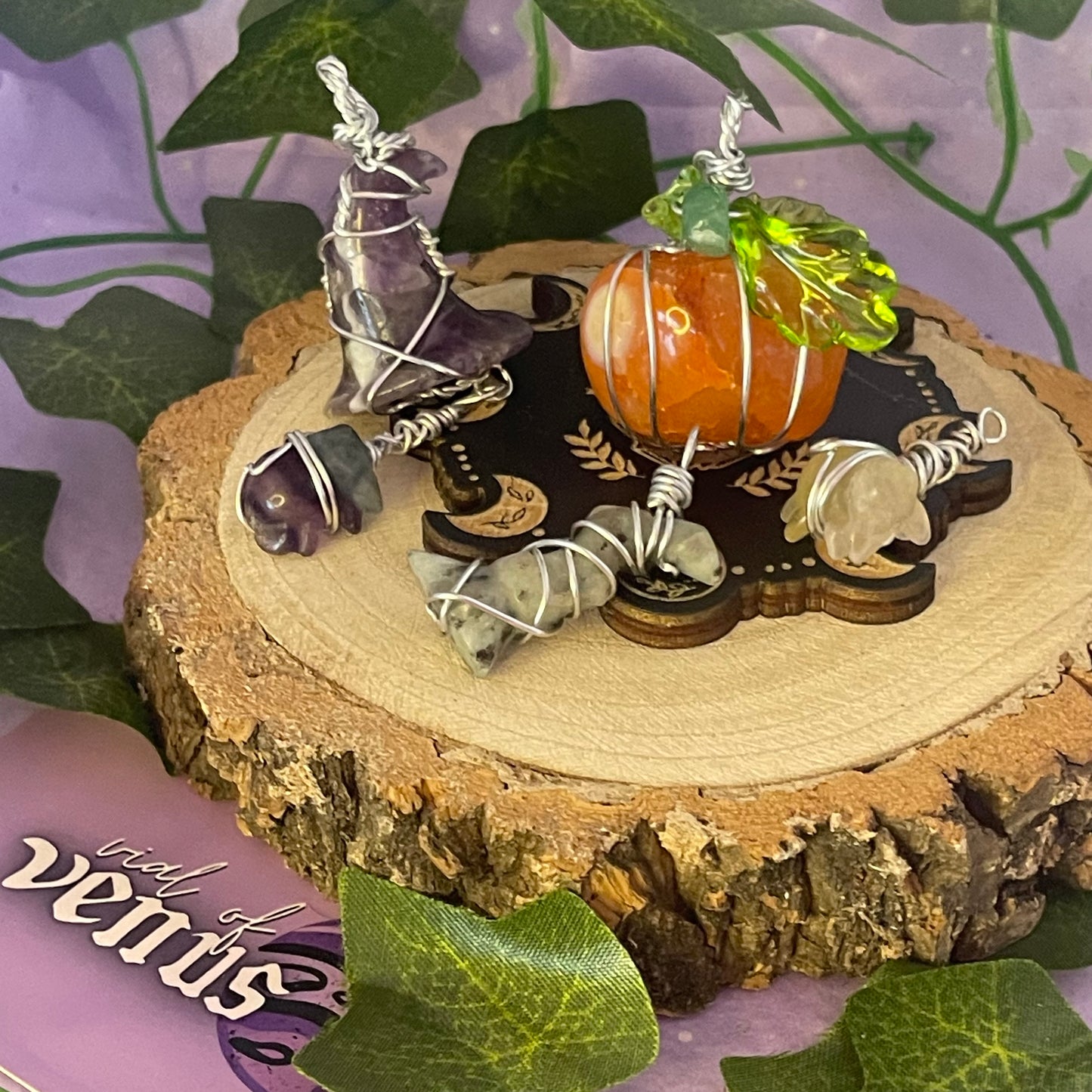 wire wrap pendants halloween