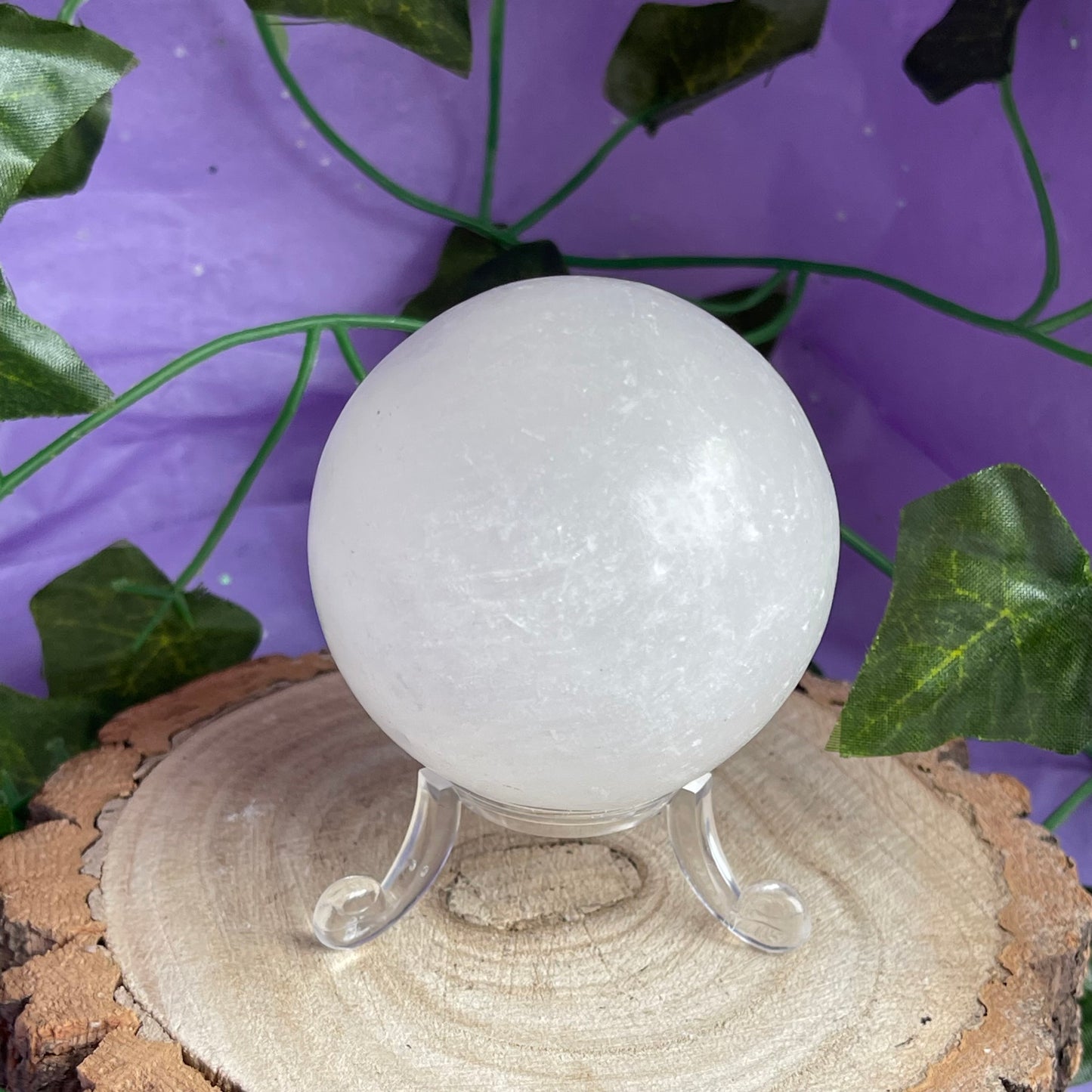 satin spar selenite sphere