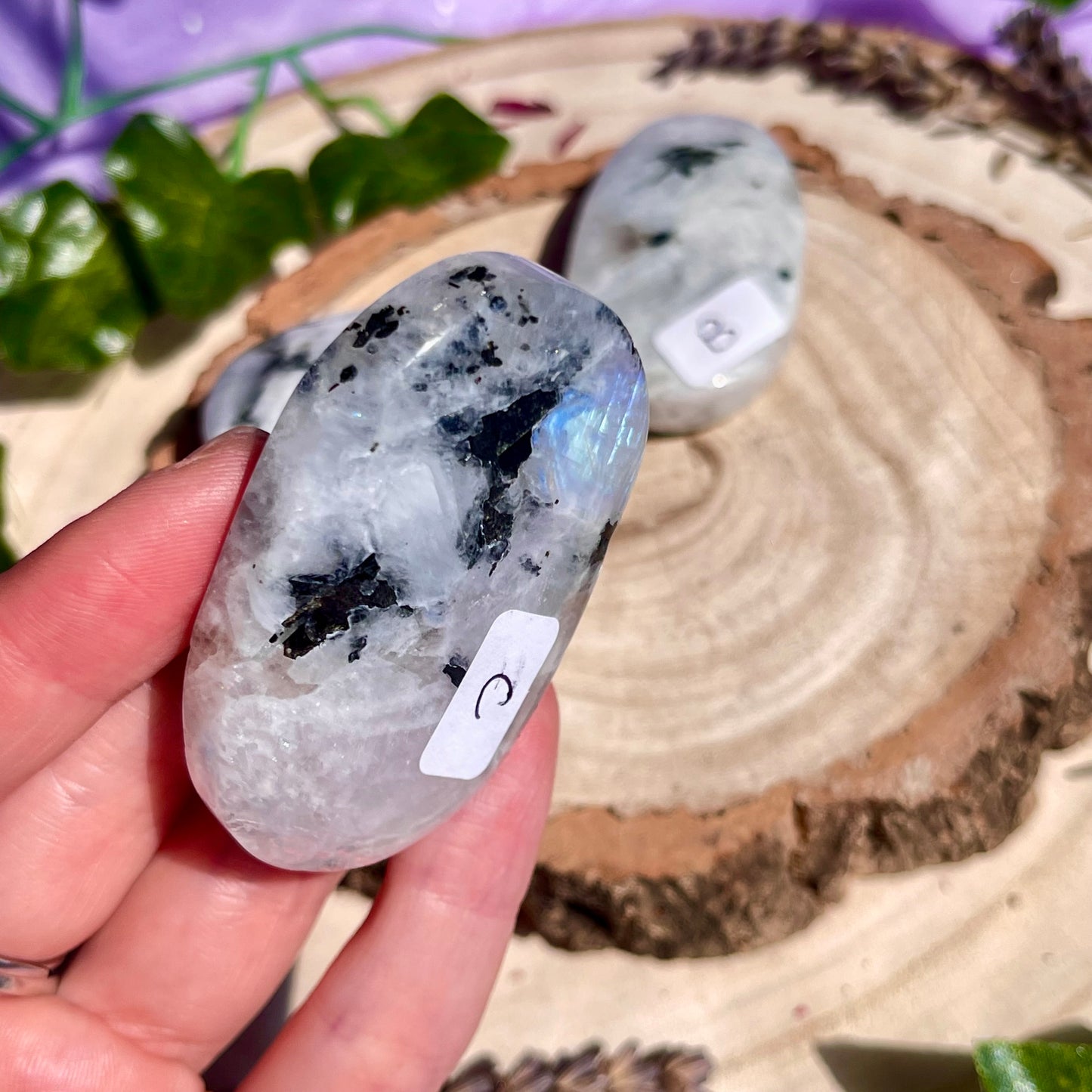 rainbow moonstone palm stone - choose your own