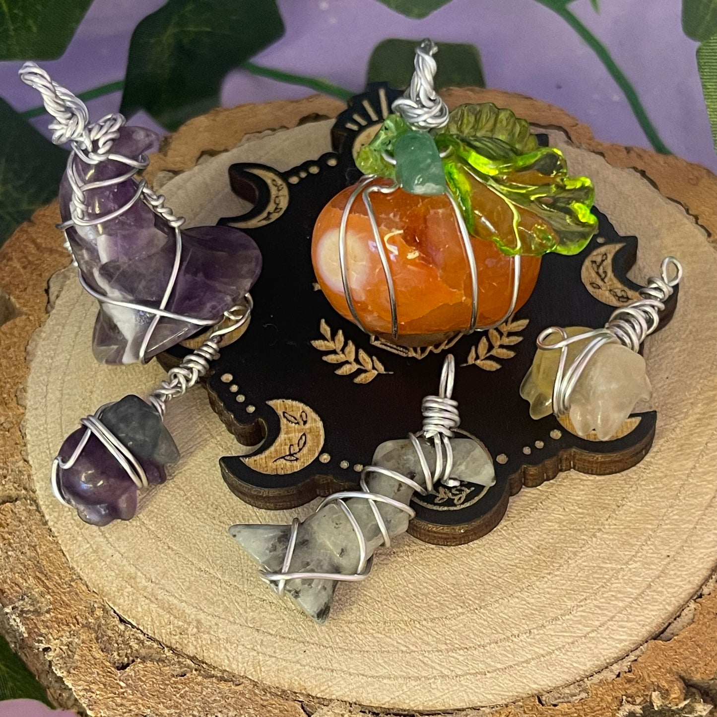 wire wrap pendants halloween