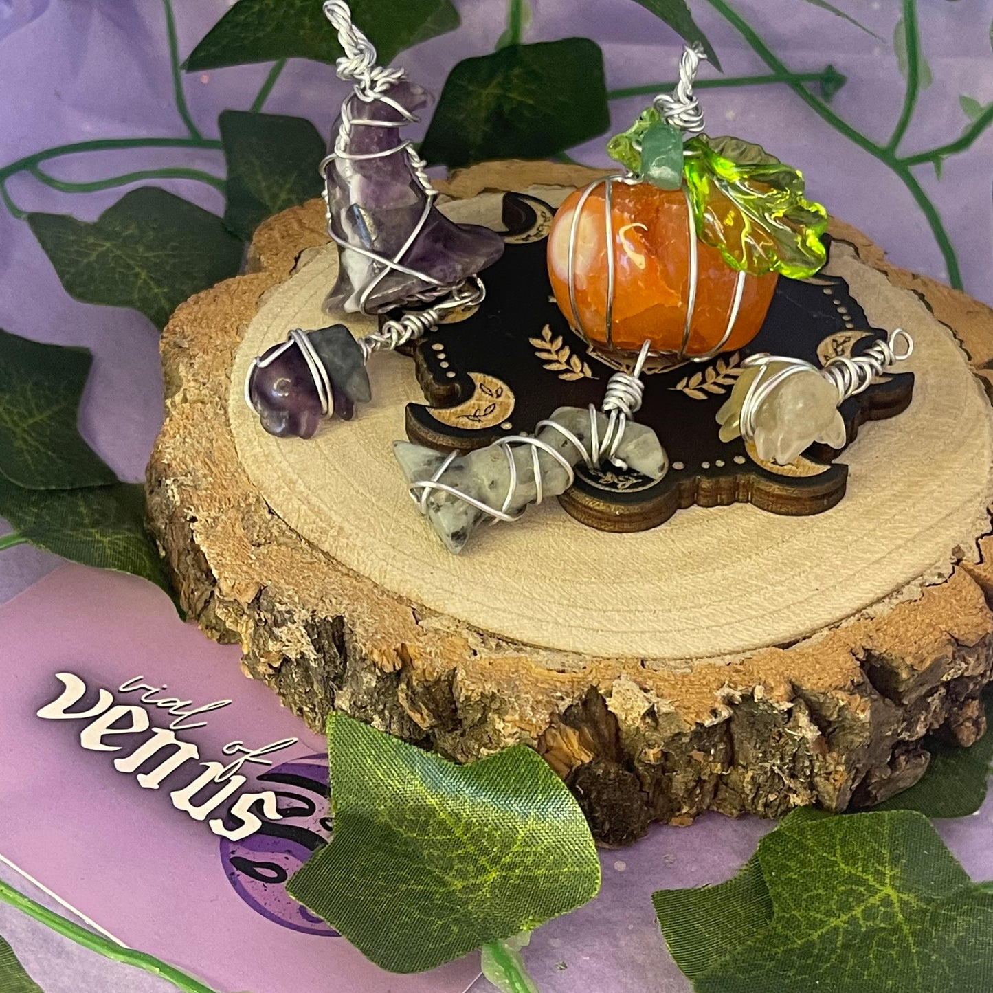 wire wrap pendants halloween