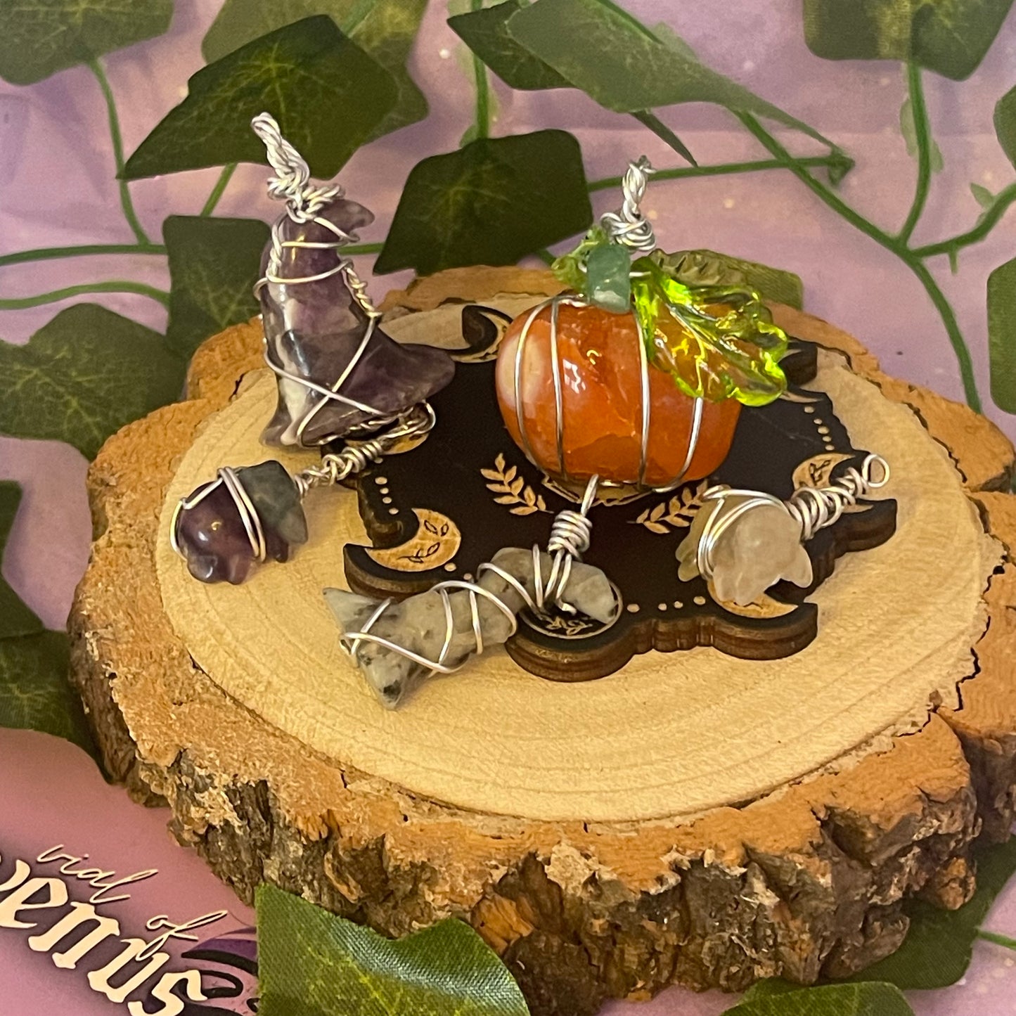 wire wrap pendants halloween