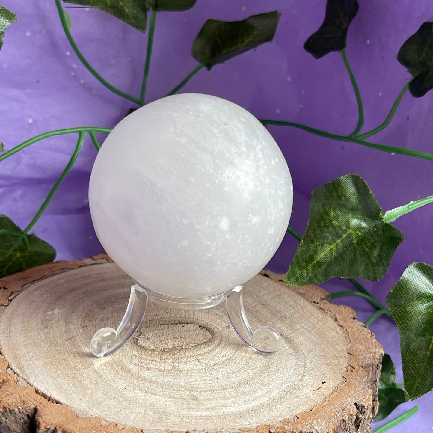 satin spar selenite sphere