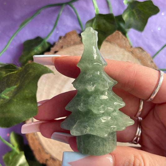 green aventurine christmas tree carving