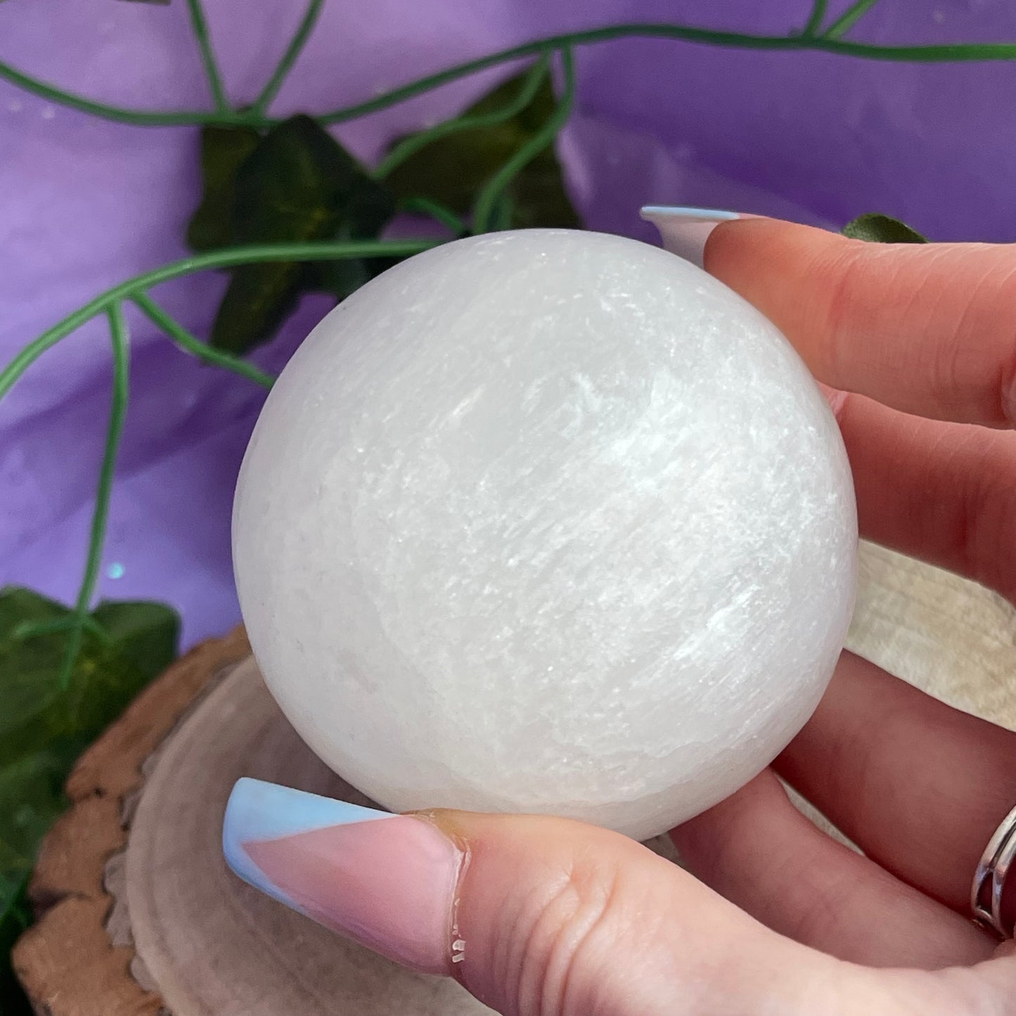 satin spar selenite sphere