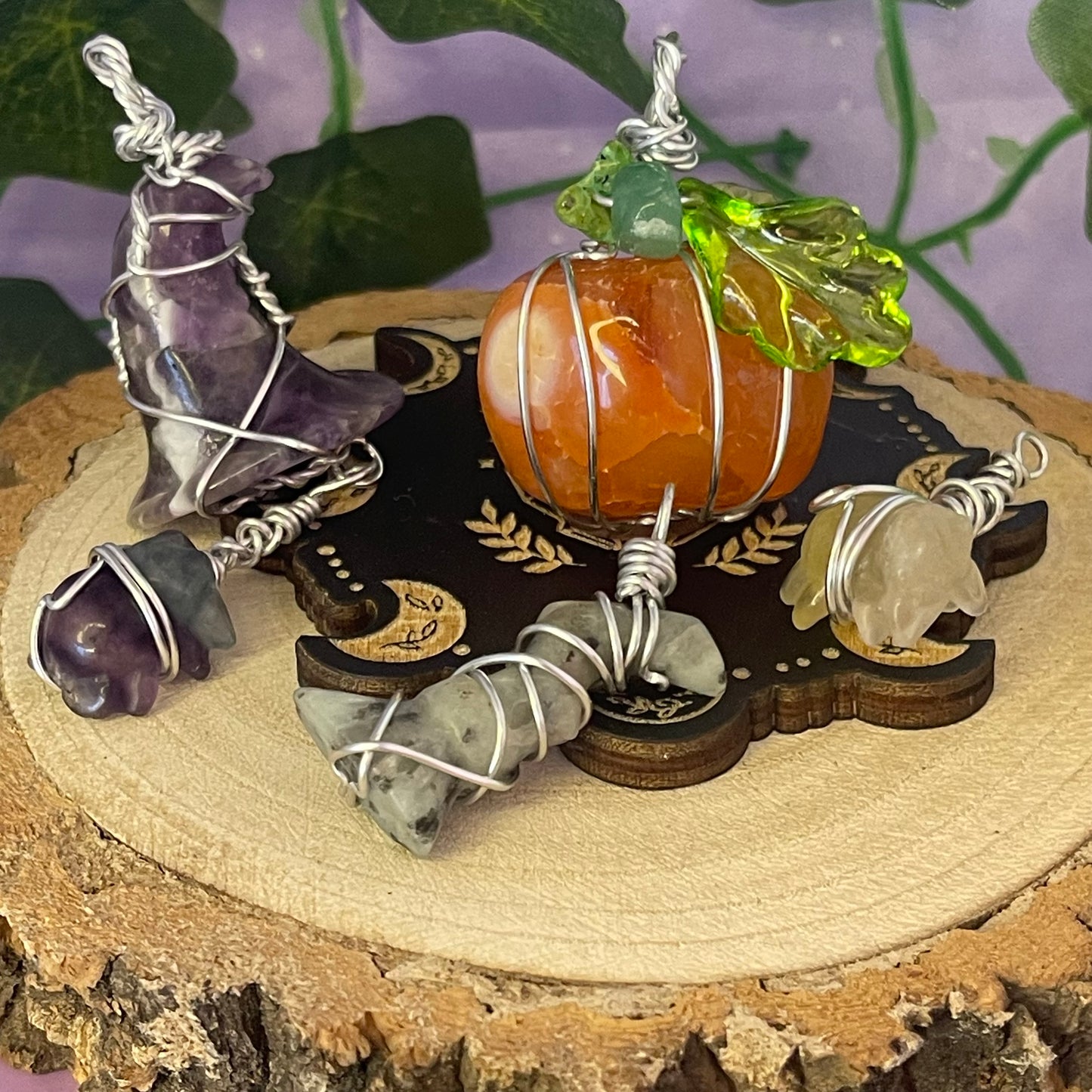 wire wrap pendants halloween