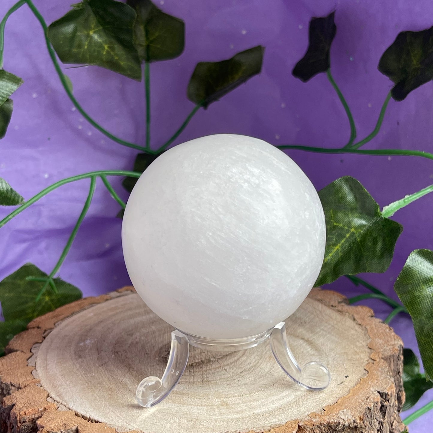 satin spar selenite sphere