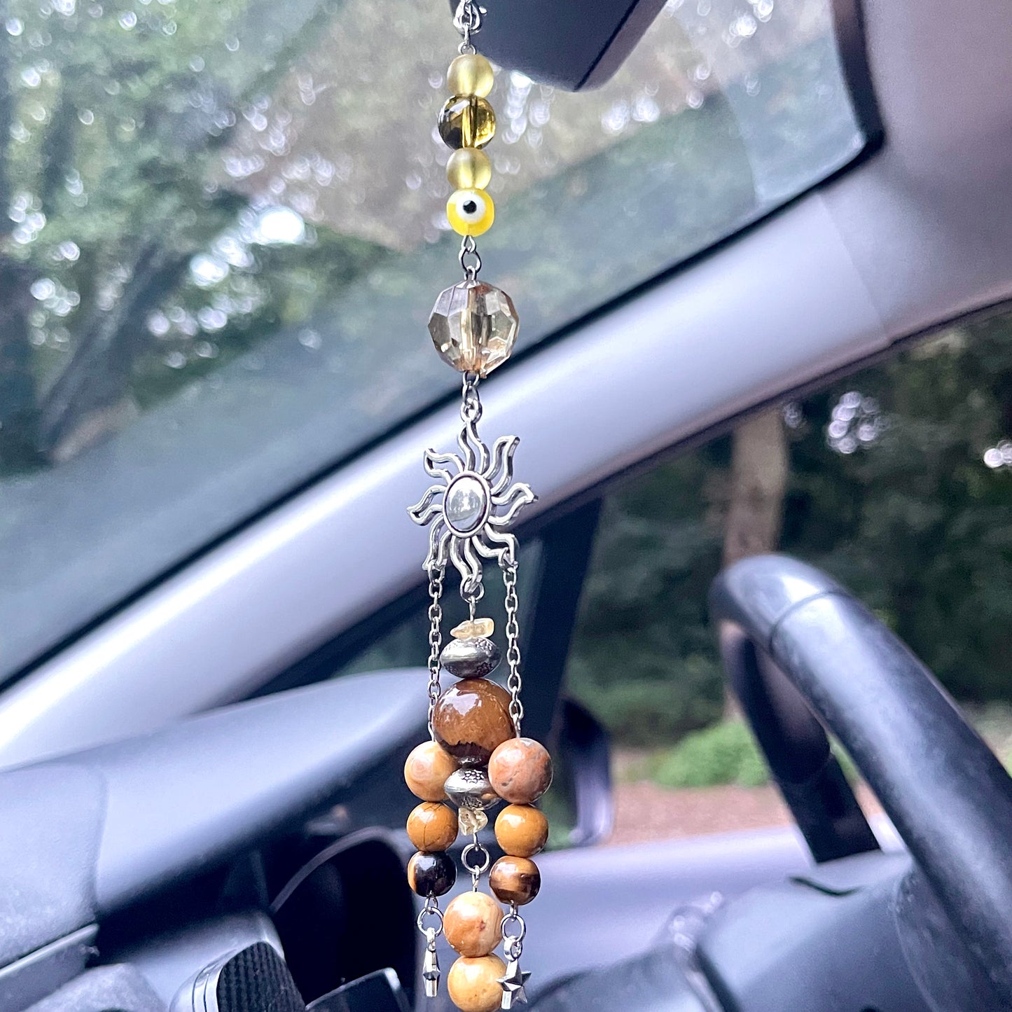 autumn sun car charm