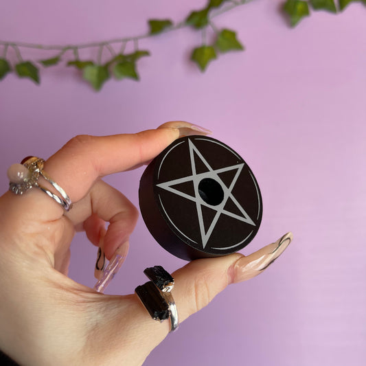 pentagram spell candle holder