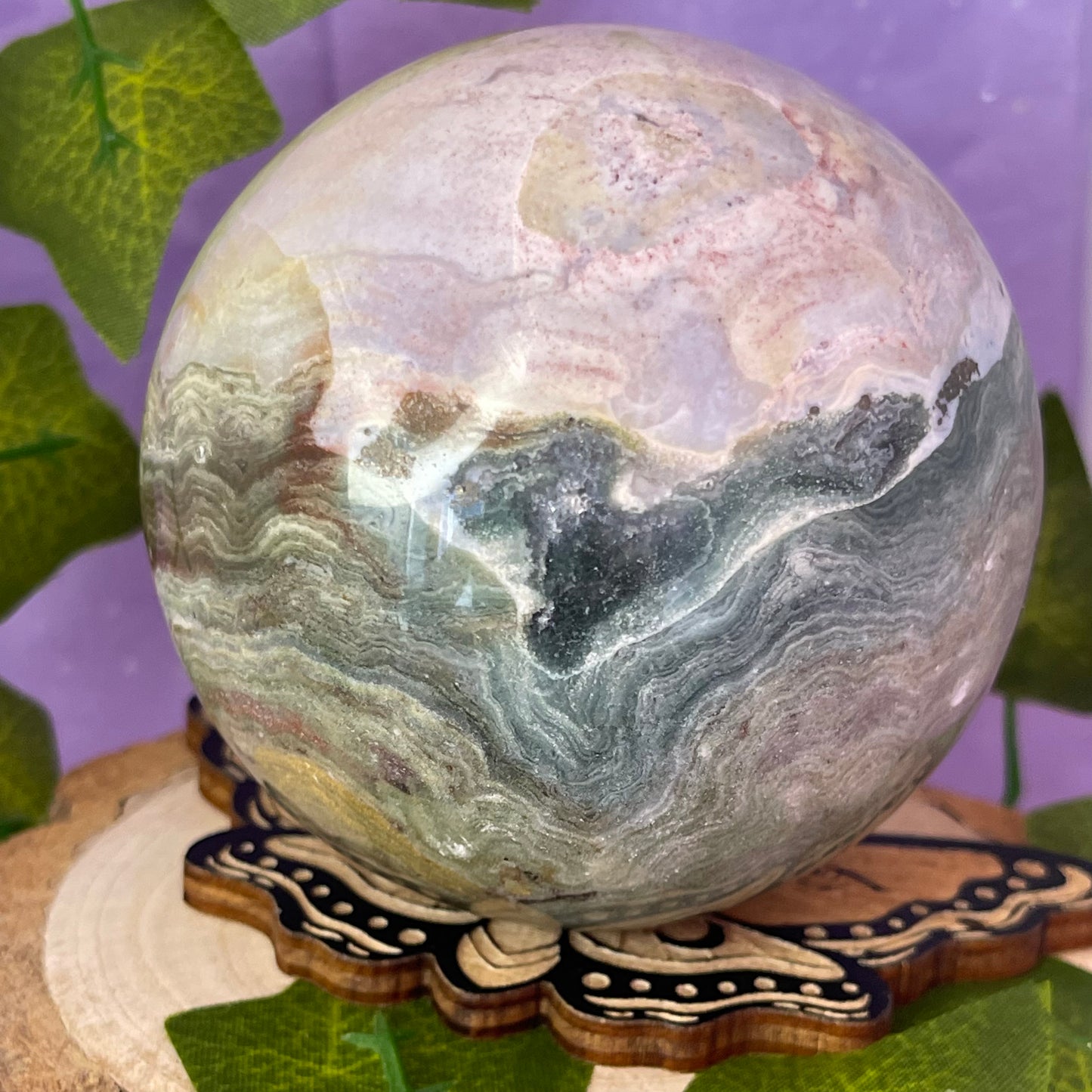 sea jasper sphere B 0.800kg