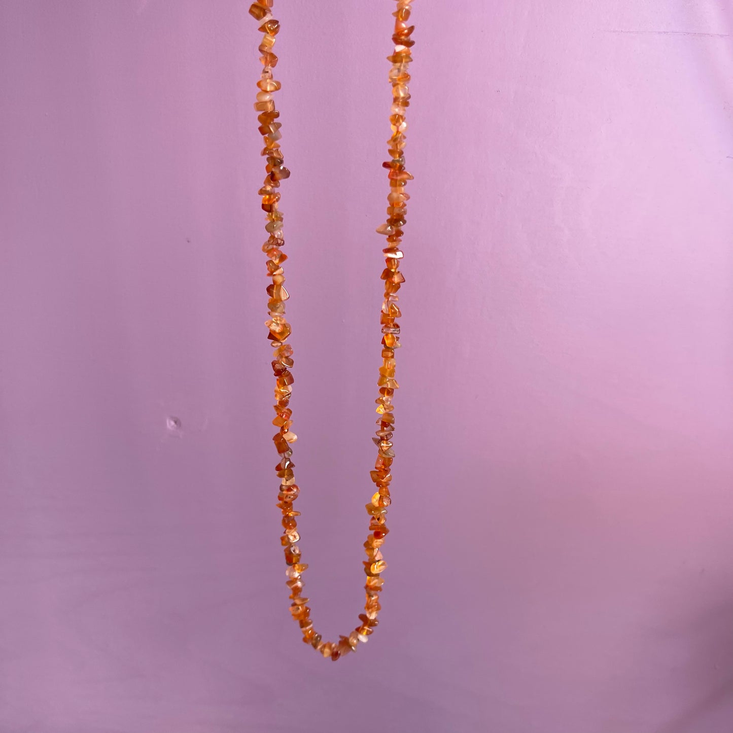 carnelian crystal chip necklace