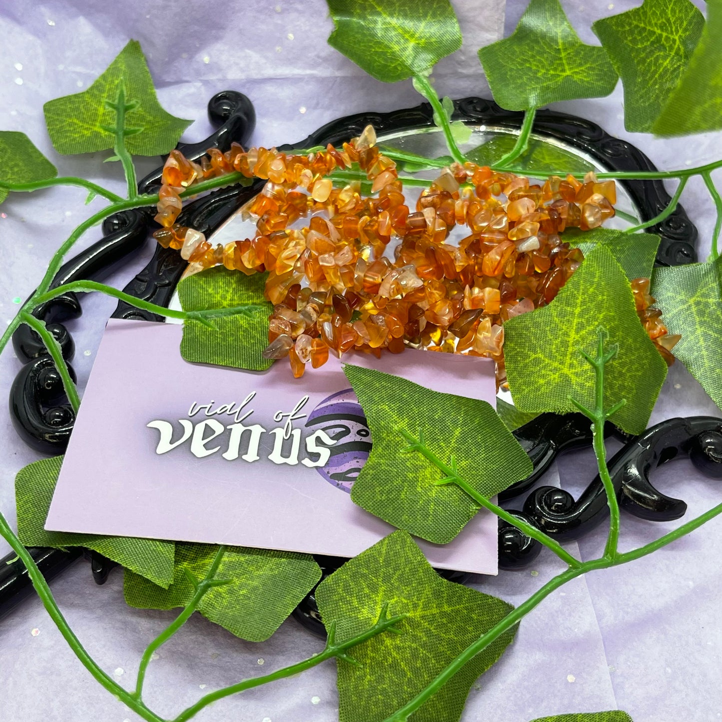 carnelian crystal chip necklace