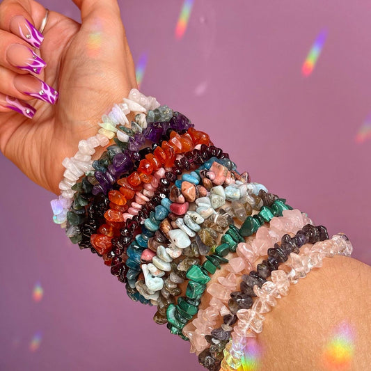 crystal chip bracelets