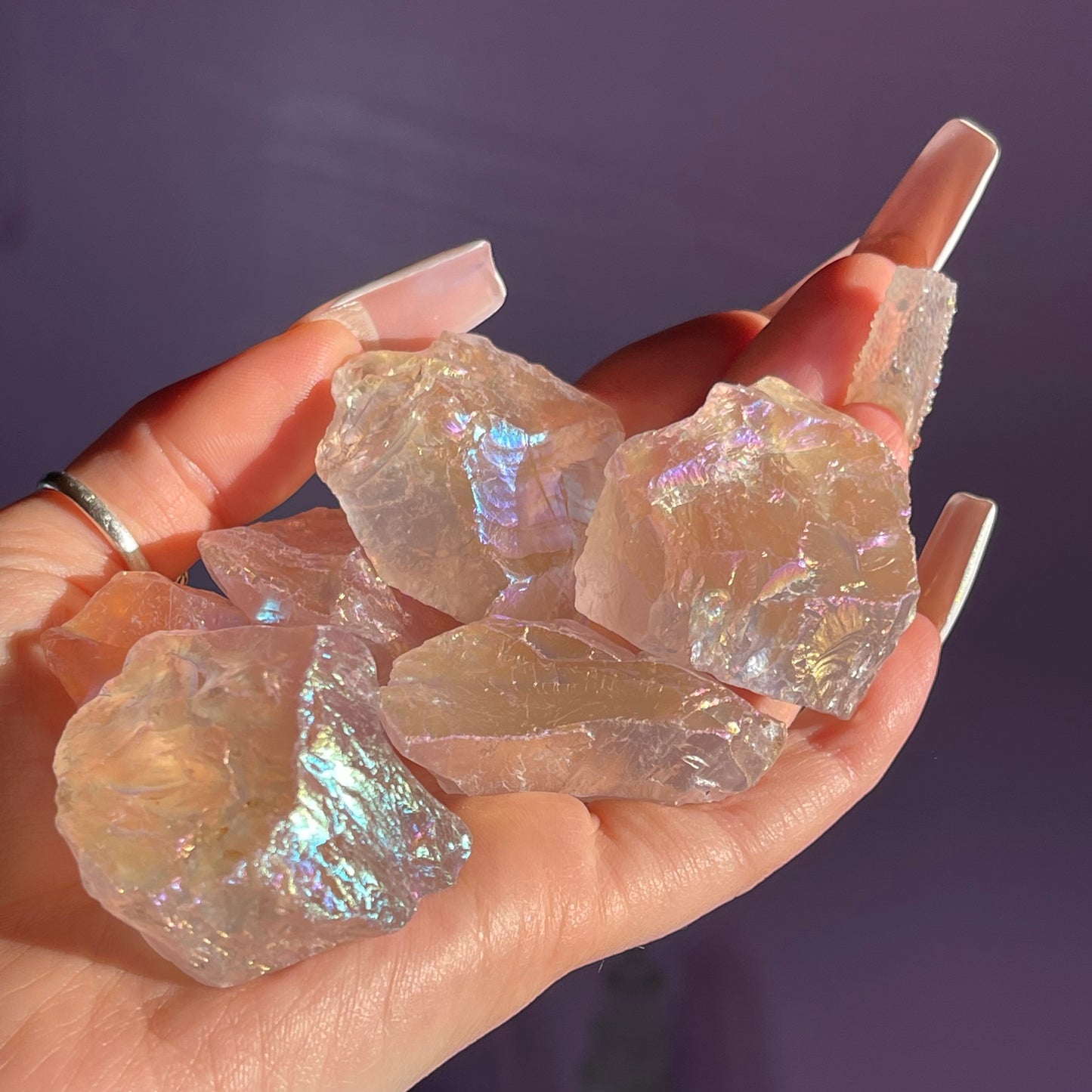 raw/rough aura rose quartz